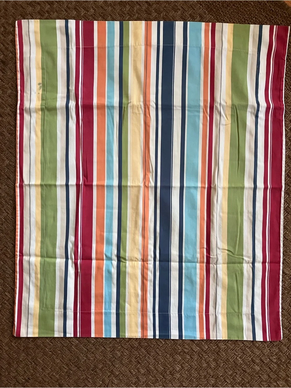 Pottery Barn Bright Multi-Stripe Throw in Red, Blue, Green, Yellow, Cream, Tan